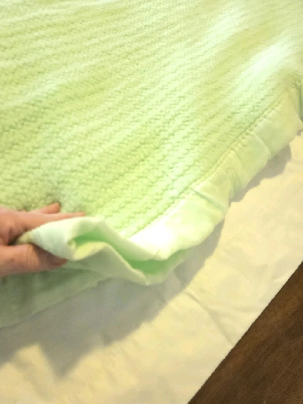Vintage Waffle Weave Satin Bidding Blanket